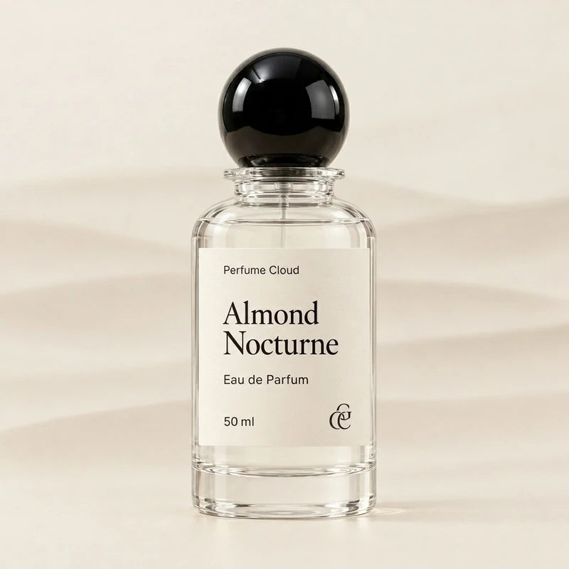 Flakon Almond Nocturne von Perfume Cloud mit schwarzem Kugeldeckel, Eau de Parfum, 50 ml
